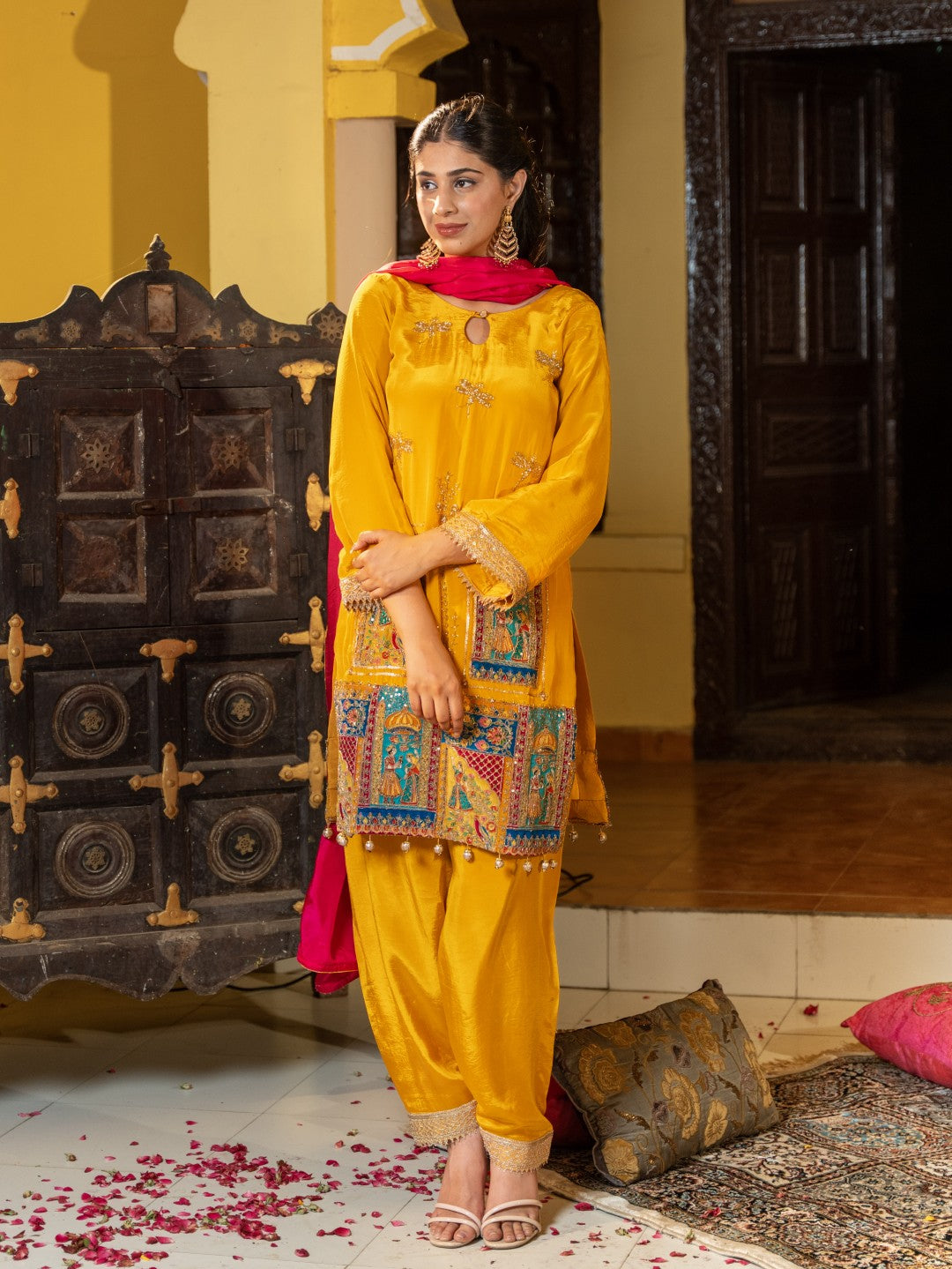 Yellow Crepe Salwar Set