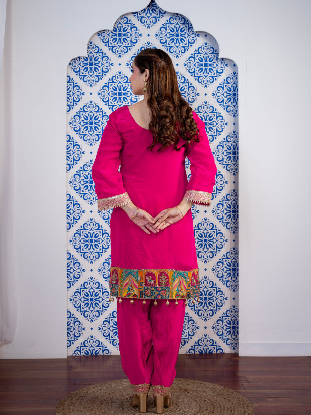 Magenta-Pink Crepe Salwar Set