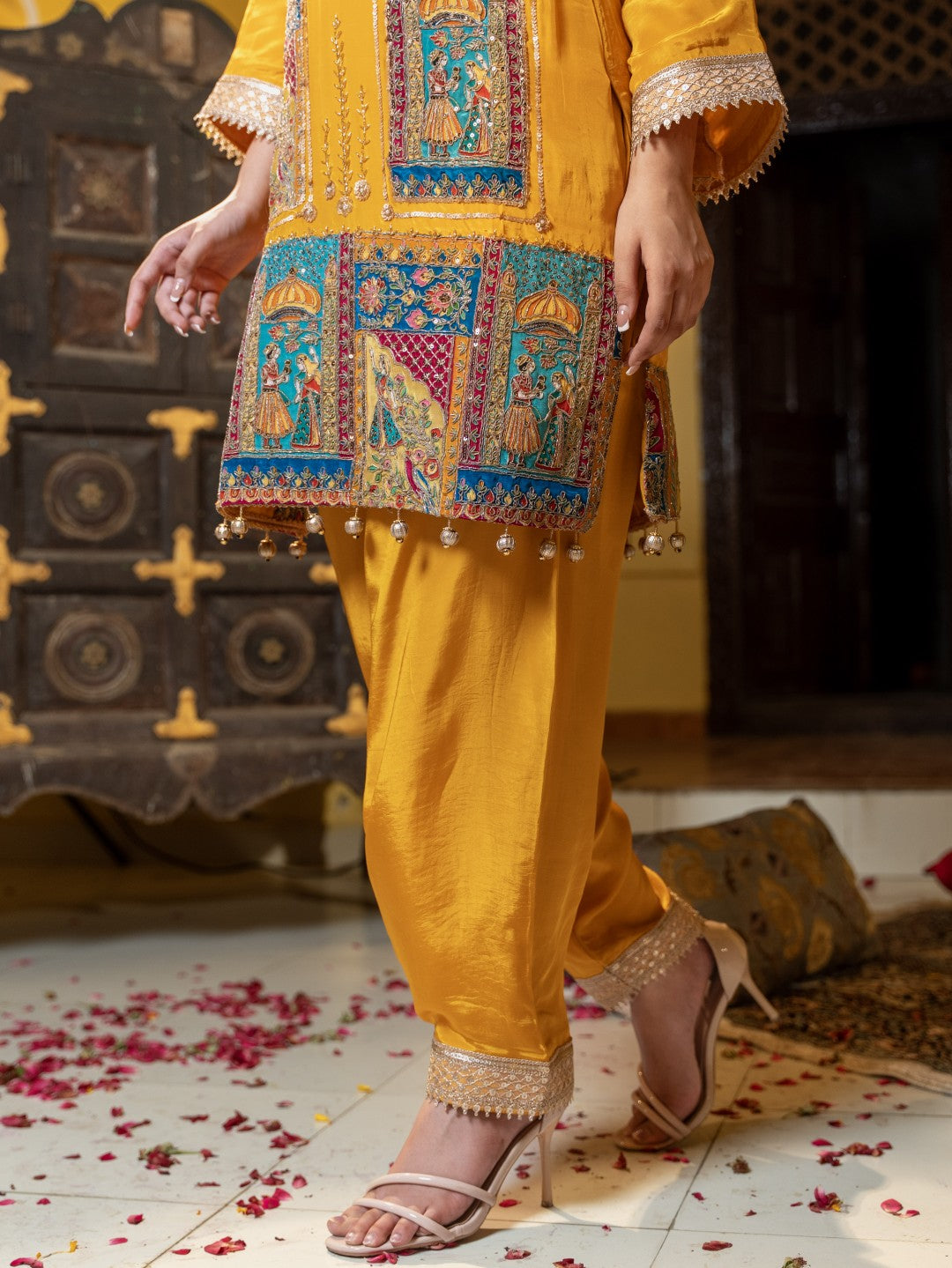 Yellow Crepe Salwar Set